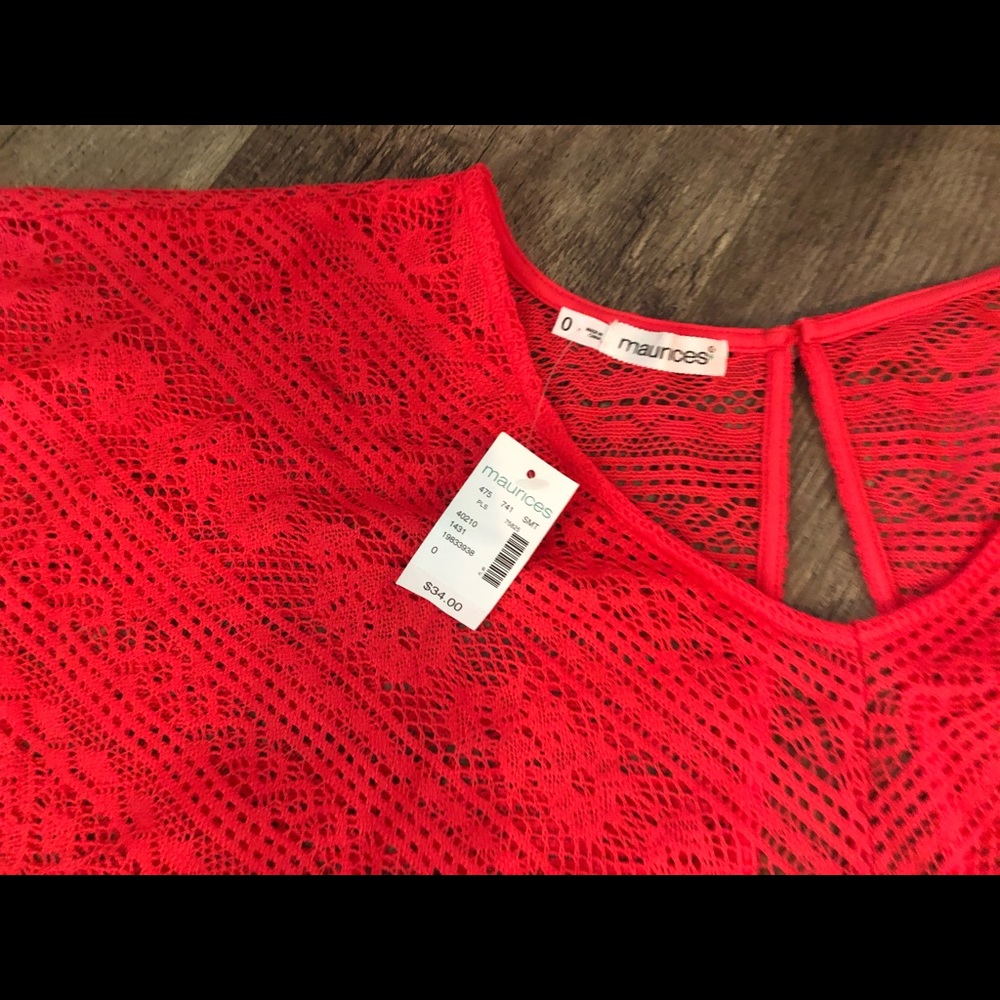 Coral Crochet Blouse - Picture 2 of 3